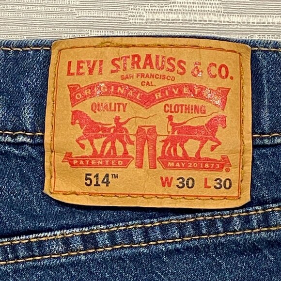 Levi's 514 Jeans Mens 30 x 30 Straight Leg Regular Fit Medium Wash Denim Pants - Picture 4 of 12